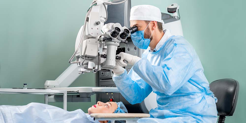 Eye surgery at the operating room