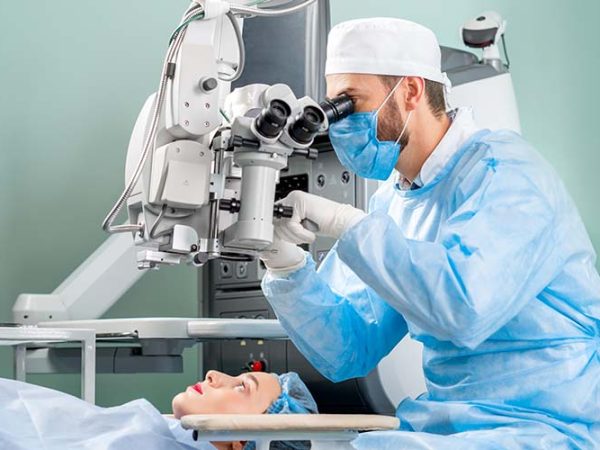 Eye surgery at the operating room